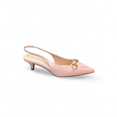 GUCCI LEATHER HORSEBIT SLINGBACK PUMPS 